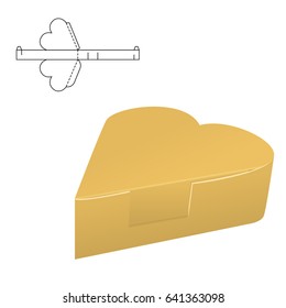 Vector Illustration of Diecut Craft Box for Design, Website, Background, Banner. Retail Folding package Template. Fold pack with dieline for your brand on it