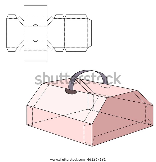 Vector Illustration Diecut Craft Box Design Stock Vector (Royalty Free ...