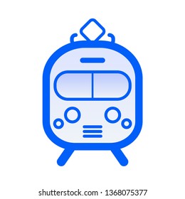 Vector illustration of Diesel Train icon for web, mobile and infographic. Modern flat design. Vector blue gradient icon on white background.