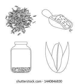 Vector illustration of diet and cooking symbol. Collection of diet and organic stock vector illustration.