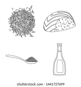 Vector illustration of diet and cooking symbol. Collection of diet and organic stock vector illustration.