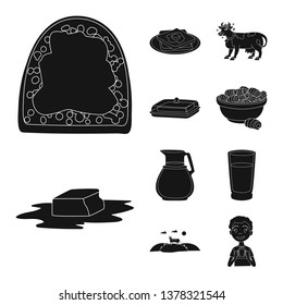 Vector illustration of diet and farm logo. Collection of diet and dairy stock symbol for web.