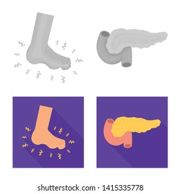 Vector illustration of diet and treatment  icon. Collection of diet and medicine stock vector illustration.