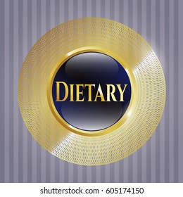 Vector Illustration of Dietary golden emblem or badge
