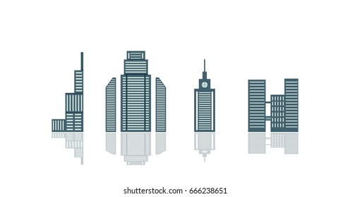 Vector illustration of different building types
modern city architecture.cityscape