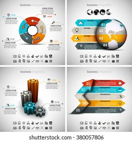 Vector illustration of different business infographics. Vol.42.