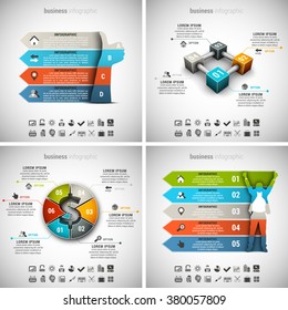 Vector illustration of different business infographics. Vol.41.