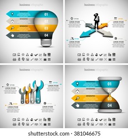 Vector illustration of different business infographics. Vol.45.