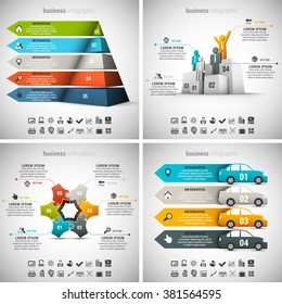 Vector illustration of different business infographics. Vol.47.