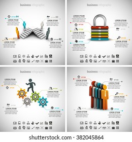 Vector illustration of different business infographics. Vol.50
.
