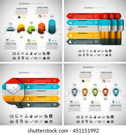 Vector illustration of different business infographics. Vol.63.