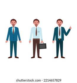 Vector Illustration of Different character of Business man, employee, office man