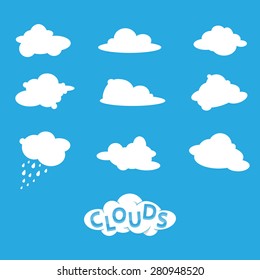 Vector illustration of different clouds design collection