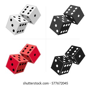 Vector illustration of different color dices