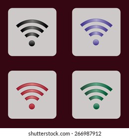 Vector illustration of different color signs o internet