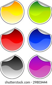 Vector Illustration Different Color Stickers Your Stock Vector (Royalty ...