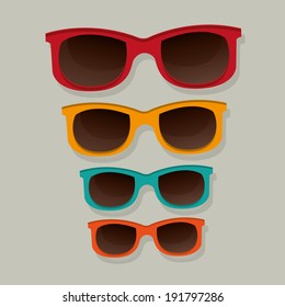 vector illustration of different colored glasses