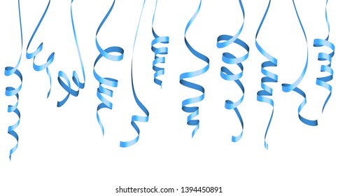 vector illustration of different colored streamers isolated on white background for party or carnival usage