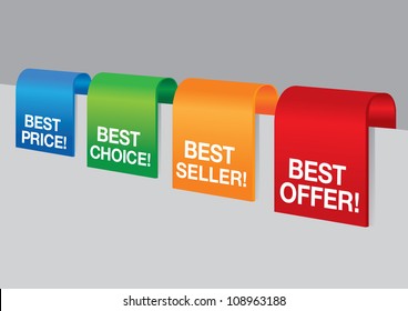 Vector illustration of different colors labels