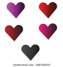 vector illustration of different colour of love icon logo love shape design 