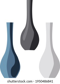 Vector illustration of Different colours vases