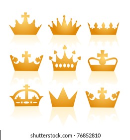 Vector illustration of different crowns