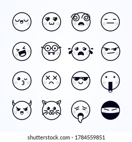 Vector Illustration Different Cute Emojis. Funny Emoticons Set.