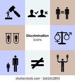 vector illustration for different discrimination and inequality icons set