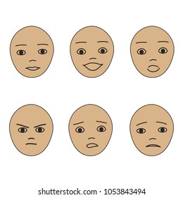 vector illustration of different emotions