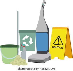 Vector Illustration Different Flat Cleaning Icons Stock Vector (Royalty ...