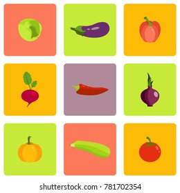 Vector illustration of different food icons