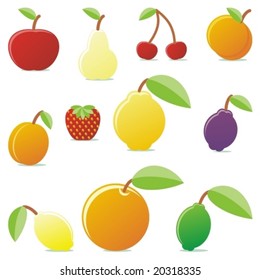 vector illustration of different fruits