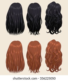 Vector Illustration Of A Different Hair Types