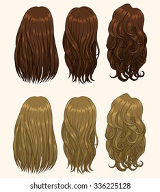 Vector Illustration Of A Different Hair Types