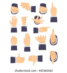 Vector Illustration of Different Hand Gesture 