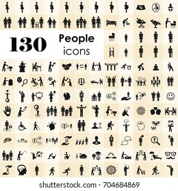 ilustración vectorial de diferentes comportamientos humanos actividades y posturas iconos gran conjunto 