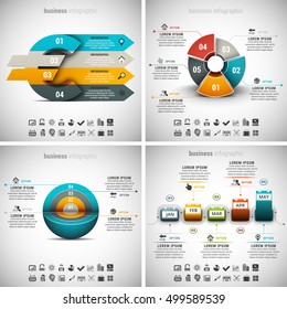 Vector illustration of different infographics.