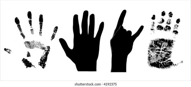 vector illustration of different kind of hands