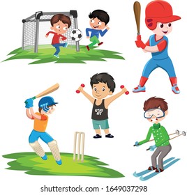 Vector illustration of different kind of sports.
