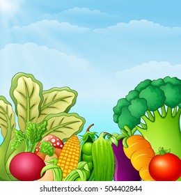 Vector illustration of  Different kind of vegetables illustration