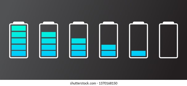 Vector illustration of different level of charge for UI UX design element.