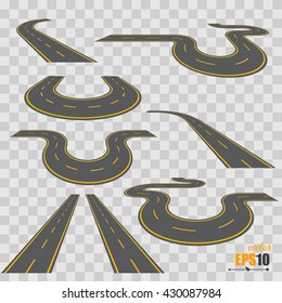 Vector illustration of different perspective roads.
