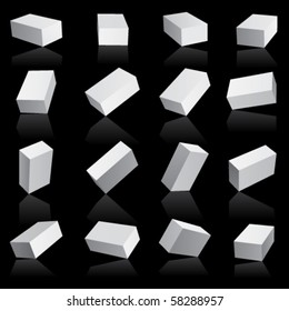 Vector illustration of different position style boxes.