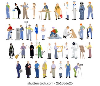 Vector illustration of a different professions set