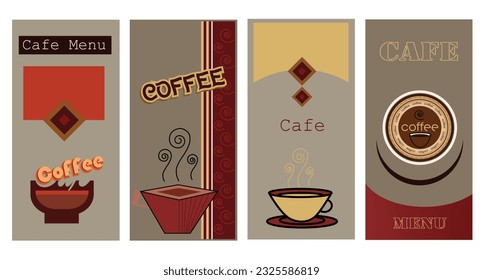 vector illustration of different set of coffee designs, useful for banners, brochures, social media story, restaurant and coffee shop menu