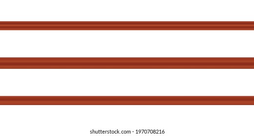 Vector illustration different shapes skirting boards for wall or floor isolated on white background. Set of realistic brown seamless baseboards in flat style. Plastic or wood molding patterns.