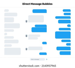 Vector illustration of different size of direct message bubbles