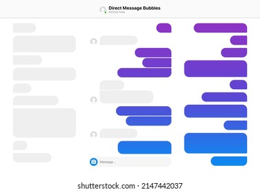 Vector illustration of different size and gradient colors direct message bubbles