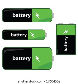 Vector illustration of different sizes of batteries. For jpeg version, please see my portfolio.