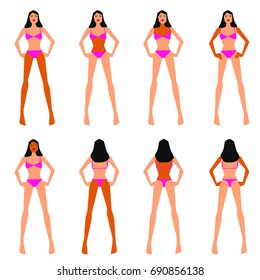 Vector illustration with different skin tone zones